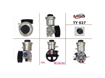 Насос Г/П Toyota Hilux, Toyota Land Cruiser, Toyota Kijang, Toyota Tacoma, Toyota Hiace 2.7, 2.7 VVTi, 2.7 4WD 03-19 MSG TY 027