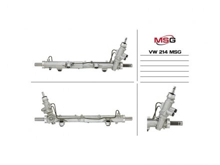 Рульова рейка з ГПК нова VW MULTIVAN V (7HM, 7HN, 7HF, 7EF, 7EM, 7EN) 03-15; VW TRANSPORTER V (7JD, 7JE) 03-15 MSG VW214