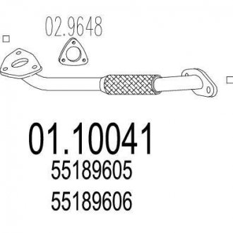 Труба выхлопного газа MTS 0110041