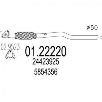 Труба выхлопного газа MTS 0122220