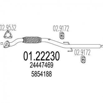 Труба выхлопного газа MTS 0122230