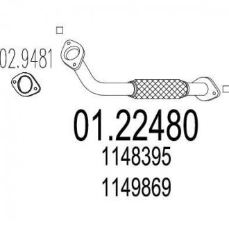 Труба выхлопного газа MTS 0122480