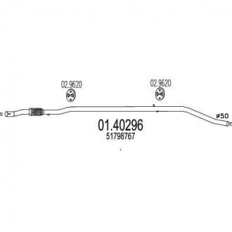 Труба вихлопного газу MTS 0140296