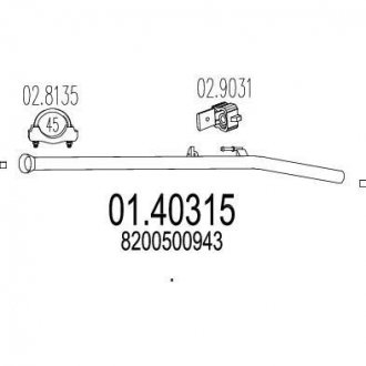 Труба выхлопного газа MTS 0140315