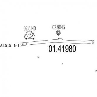 Труба вихлопного газу MTS 0141980