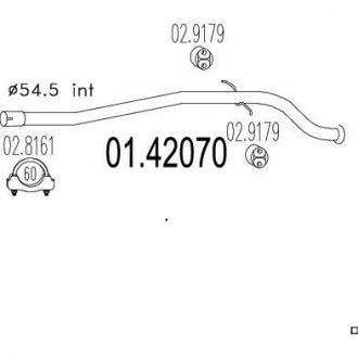 Труба вихлопного газу MTS 0142070