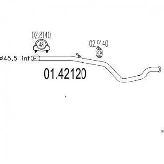 Труба выхлопного газа MTS 0142120