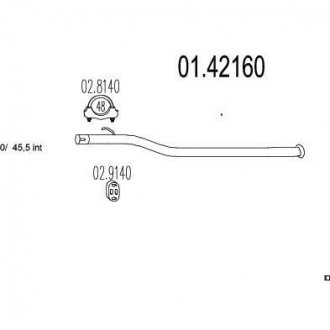 Труба вихлопного газу MTS 0142160