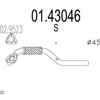 Труба выхлопного газа MTS 0143046