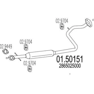 Глушник системи випуску (середній) MTS 0150151