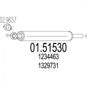 Фото глушник системи випуску (середній) MTS 0151530 Глушник системи випуску (середній) MTS 0151530