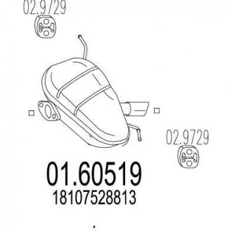 Фото глушитель выхлопных газов (конечный) MTS 0160519 Глушитель выхлопных газов (конечный) MTS 0160519