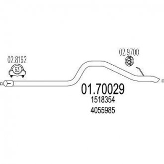 Труба вихлопного газу MTS 0170029