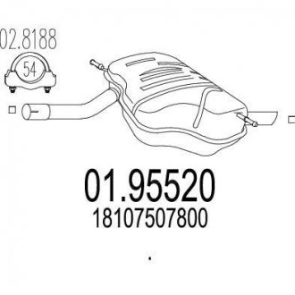 Глушитель выхлопных газов (конечный) MTS 0195520