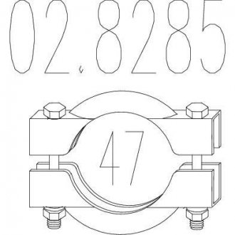 Хомут вихлопної системи MTS 02.8285 (фото 1)