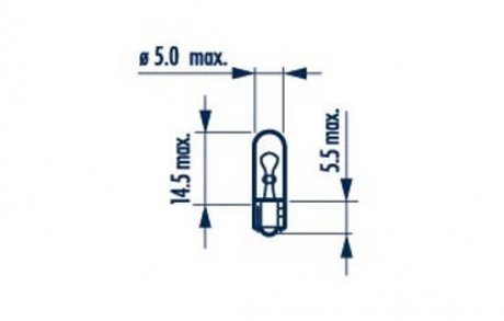 Автолампа Standard W1,2W W2x4,6d 1,2 W прозрачная NARVA 17032 (фото 1)