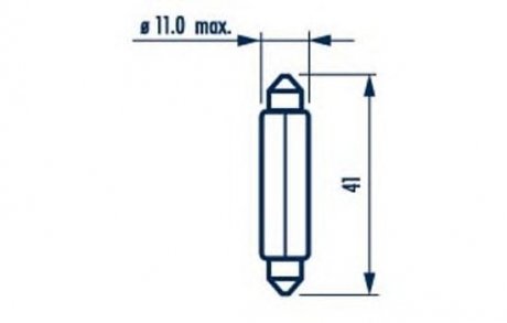 Лампа T10.5x43 12V 10W SV 8,5 NARVA 17314