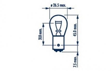 Лампа P21/5W 12V 21/5W BAY 15d NARVA 17916