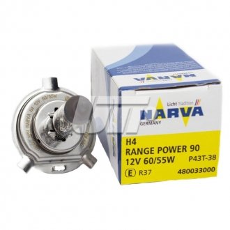 Автолампа H4 60/55W P43t RP90 12V 60/55W P43t NARVA 48003