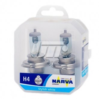 К-кт автоламп H4 RPB + 12V 60/55W P43t (White 3700K) NARVA 48677S2