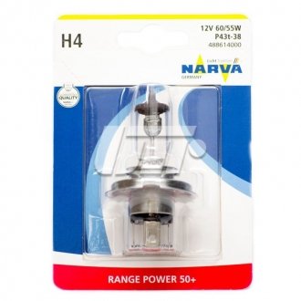 Автолампа H4 60/55W P43t RP50+ 12V 60/55W P43t BL NARVA 48861B1