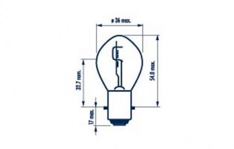 Лампа накалу дальнього світла, Лампа накаливания, основная фара, Лампа накаливания, основная фара, Лампа накалу дальнього світла NARVA 49531 (фото 1)