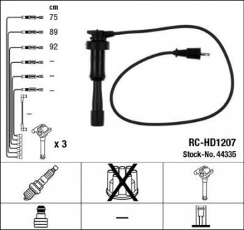 Набор проводов зажигания RC-HD1207 HYUNDAI GRANDEUR KIA CARNIVAL 3,5 02- NGK 44335