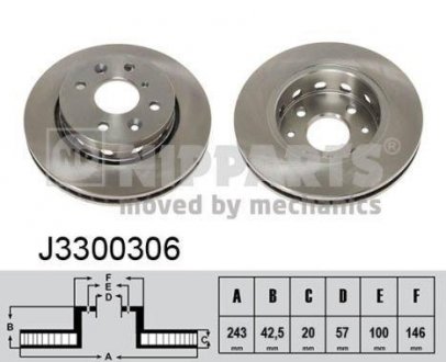 Тормозной диск NIPPARTS J3300306 (фото 1)