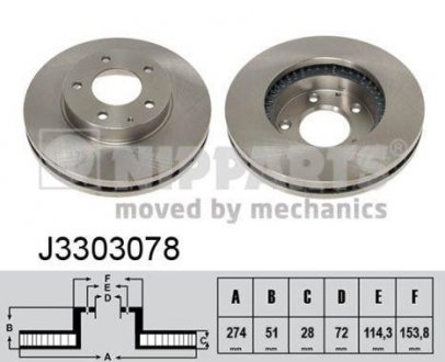 Тормозной диск NIPPARTS J3303078