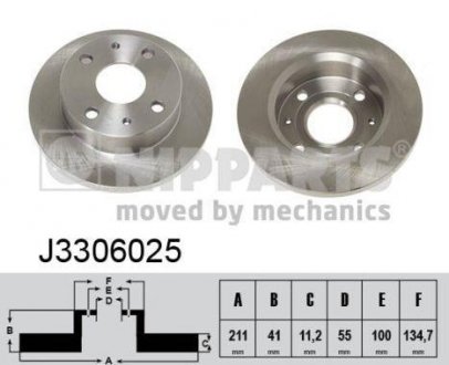 Тормозной диск NIPPARTS J3306025