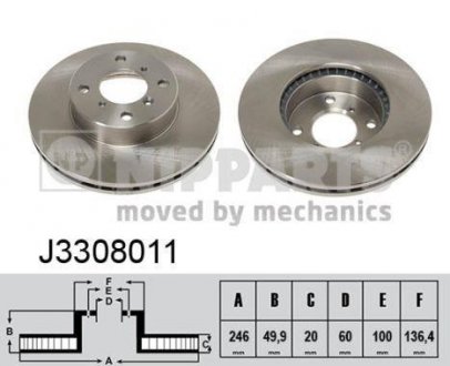 Тормозной диск NIPPARTS J3308011