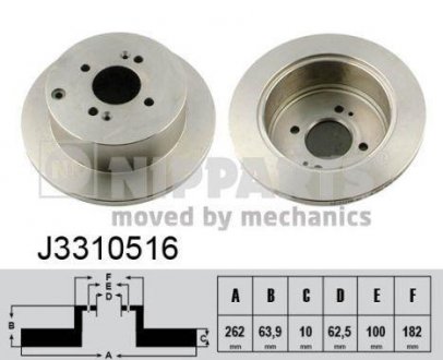 Тормозной диск NIPPARTS J3310516