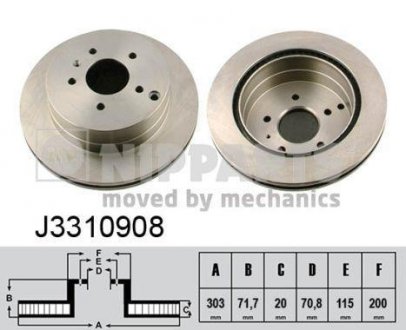 Тормозной диск NIPPARTS J3310908 (фото 1)