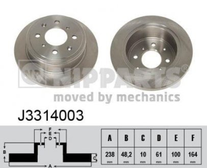 Тормозной диск NIPPARTS J3314003