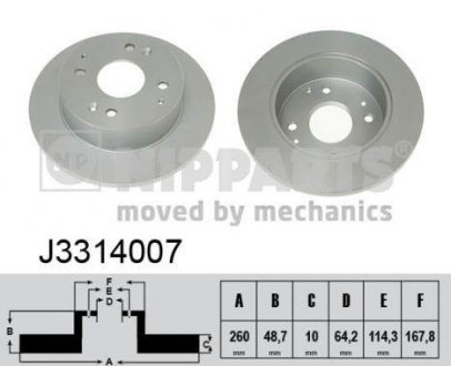 Тормозной диск NIPPARTS J3314007