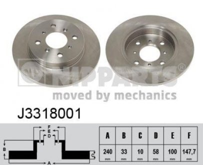 Тормозной диск NIPPARTS J3318001