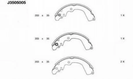 Гальмівні колодки NIPPARTS J3505005