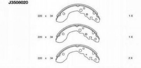 Гальмівні колодки (набір) NIPPARTS J3508020