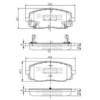 Гальмівні колодки, дискове гальмо (набір) NIPPARTS J3600323