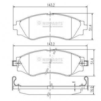 Тормозные колодки, дисковый тормоз (набор) NIPPARTS J3600902