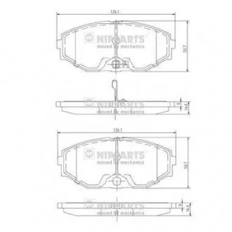 Тормозные колодки, дисковый тормоз (набор) NIPPARTS J3601074