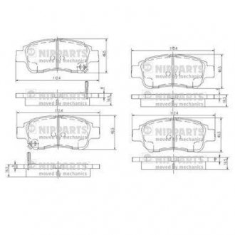 Гальмівні колодки, дискове гальмо (набір) NIPPARTS J3602086 (фото 1)