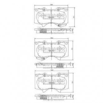 Комплект передних тормозных колодок. NIPPARTS J3602109