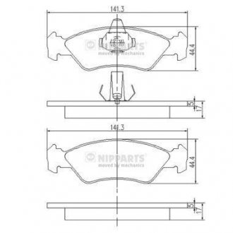 Гальмівні колодки, дискове гальмо (набір) NIPPARTS J3603049