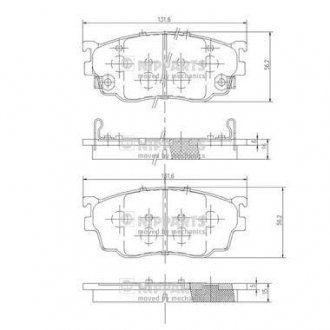 Гальмівні колодки, дискове гальмо (набір) NIPPARTS J3603051