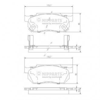 Тормозные колодки, дисковый тормоз (набор) NIPPARTS J3604019 (фото 1)