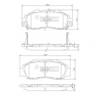 Колодки тормозные дисковые передние, комплект NIPPARTS J3604032