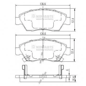 Гальмівні колодки, дискове гальмо (набір) NIPPARTS J3604033