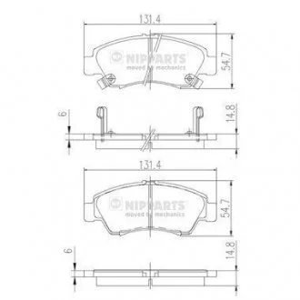 Гальмівні колодки, дискове гальмо (набір) NIPPARTS J3604034