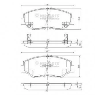 Гальмівні колодки, дискове гальмо (набір) NIPPARTS J3604061